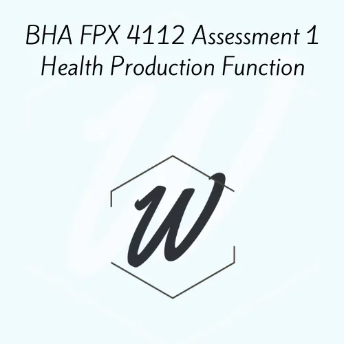 BHA FPX 4112 Assessment 1 Health Production Function