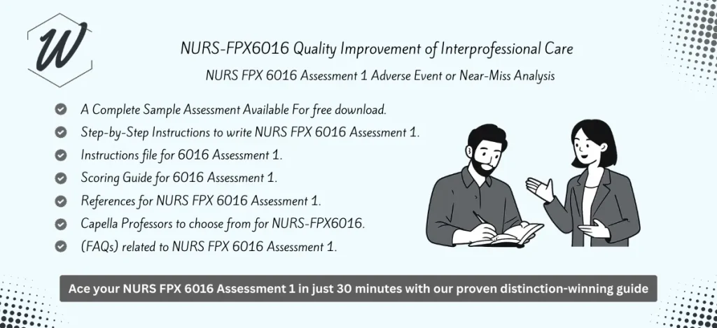 NURS FPX 6016 Assessment 1 Adverse Event or Near-Miss Analysis