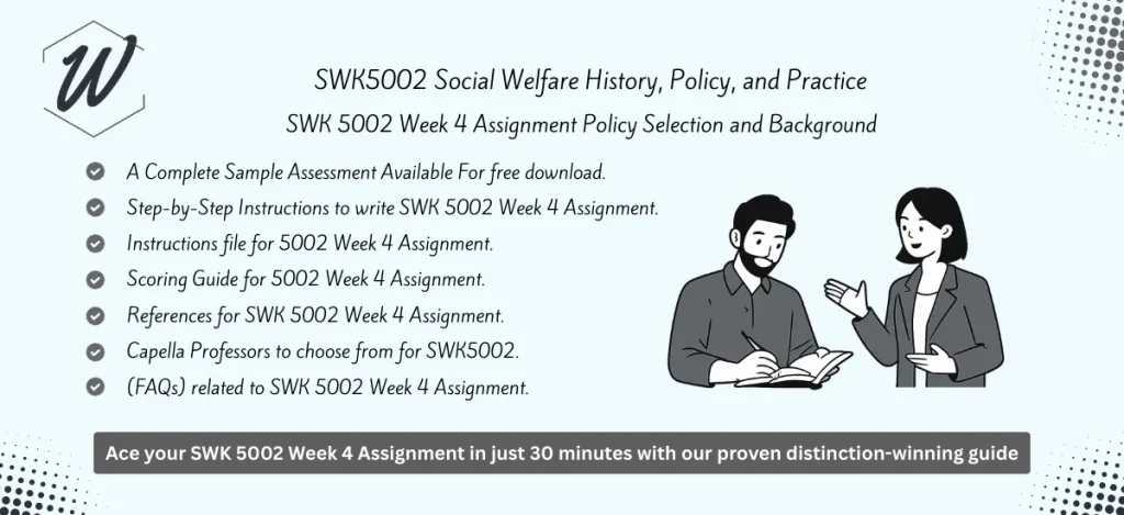 SWK 5002 Week 4 Assignment Policy Selection and Background