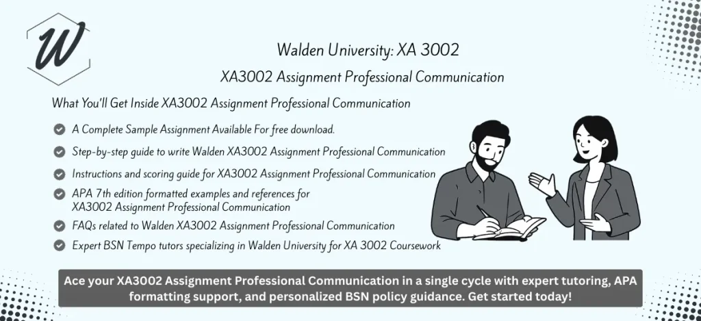 XA3002 Assignment Professional Communication