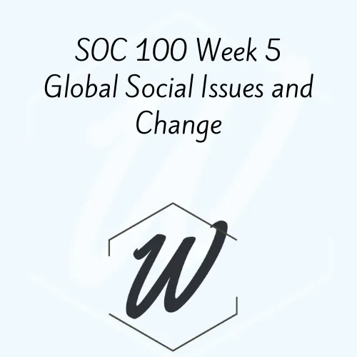 SOC 100 Week 5 Global Social Issues and Change